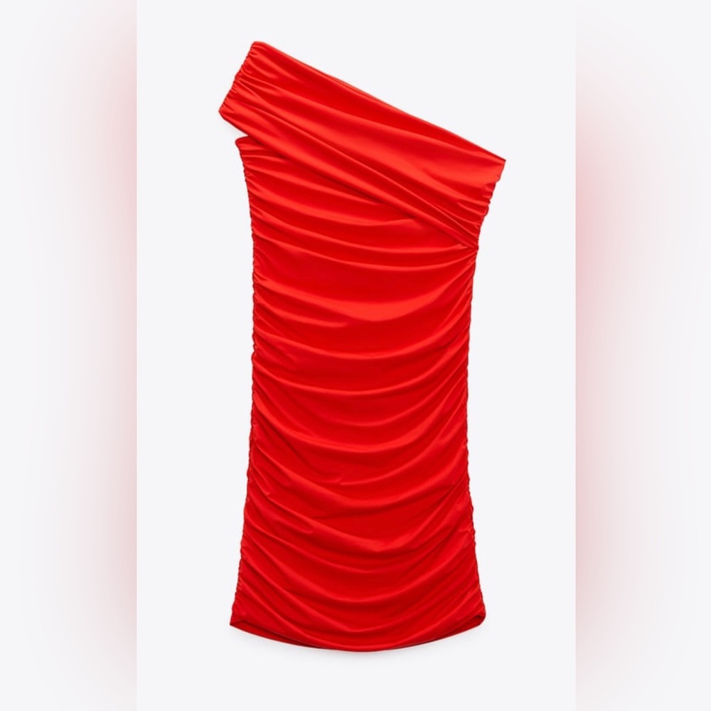 Zara GATHERED STRAPLESS FITTED DRESS Size Small - Picture 4 of 5